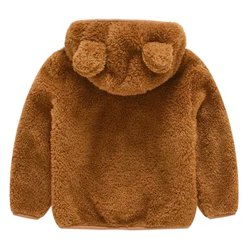 Cute Baby øre, pels efterår og vinter fleece kids baby drenge pullover hoodie jakke baby frakke lille barn tøj outwear 6M-5Y
