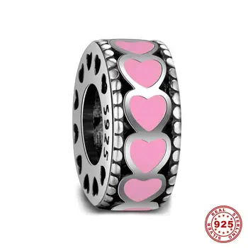 DALARAN Pink Kærlighed Charme DIY Oprindelige Armbånd 925 Sterling Sølv Spacer Perler Passer Halskæde Til Kvinder smykkefremstilling Gave