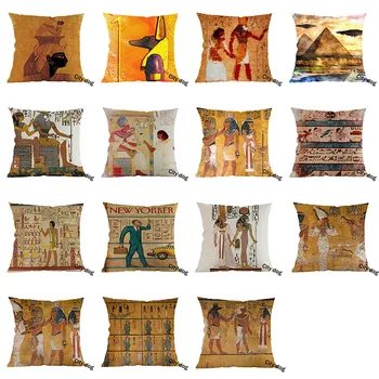 Det gamle Egypten Civilisation maleri Billeder Hjem Dekorative Sofa Thro 45*45CM pudebetræk maleri pudebetræk