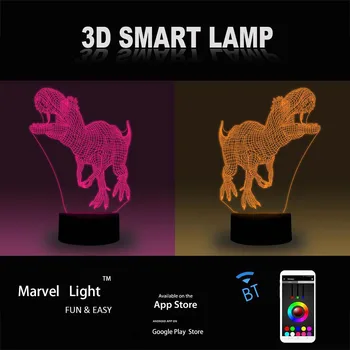 Diamant Cat 7 Farve Lampe 3D Led Nat Lys for Børn Touch Bord Lampe Baby Sove Nightlight App Ccontrol Børn Gaver