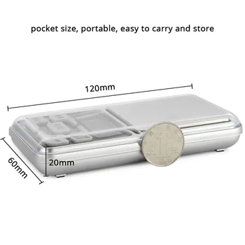 Digitale Mini-Balance Højde Præcision Vægt 0,01 g Bærbare Sølv Smykker Skalaer LCD-Elektronisk Lomme Vægte