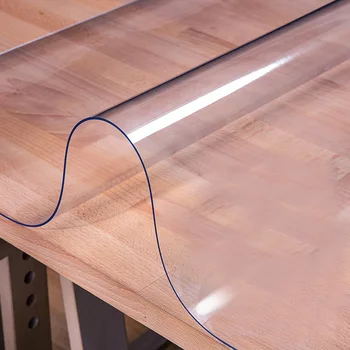 DISET 2mm Transparent PVC-Dug Vandtæt Rektangel Duge Og Tabel Mat Tabel Cover til Køkken Blød Klud Glas