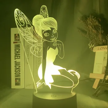 Disney legetøj figur Tinker Bell oprindelige Skikkelse dukke Nightlight for Børn Barn Soveværelse Indretning Figur Legetøj Til Barn