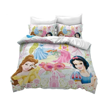 Disney Princess Pink duvet cover sæt 3pc for Kids seng enkelt seng twin dynen dronning soveværelse indretning piger baby 3d-print