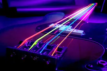 DR K3 Hi-def Neon Flerfarvet Selvlysende El-Guitar Strenge, Lys 09-42 eller Mellemlang 10-46