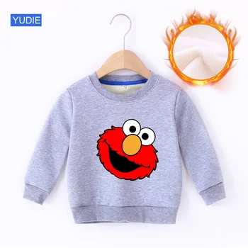 Drenge Piger Sweatshirt Trøjer Baby Pullover Børn Hættetrøjer Børn Sesame Street Elmo Catoon Tøj med Lange Ærmer Sweatshirts