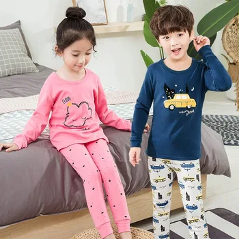 Drenge Pyjamas Kids Jul Pyjamas Sæt Barn Nattøj Lange Ærmer Buksetrold Piger Tøj Pijama Infantil 2-13Years Nattøj