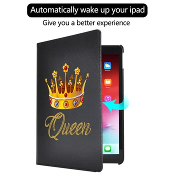 Dronningens Krone Til iPad Mini Pro 1 2 3 Tilfælde, 360° Roterbar Læder Tilbage Beskyttende Dække Funda iPad 7th Generation Case Pro 11 2020