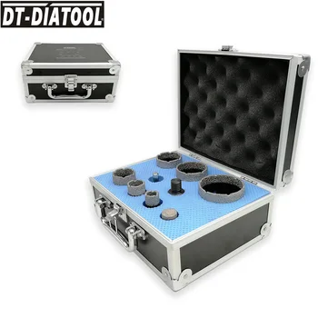 DT-DIATOOL 9pcs/kit 5/8-11 Tråd Vakuum Loddede Diamant Core Drill Bits Sæt Blandet Størrelse hulsav Fliser i Granit, Marmor, Bore Bit