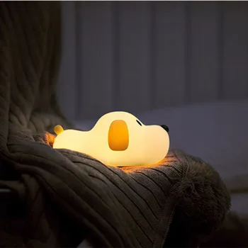 Dæmpbar LED Nat Lys Lampe Touch Silikone Hvalp Tegnefilm For børn børn Børn Gave Sengen Soveværelse, Stue Dekoration