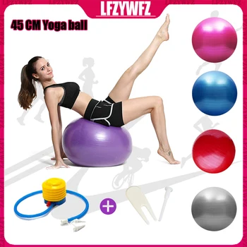 Eksplosionssikker PVC-45CM Yoga Ball Træning Balance Sport, Fitness Bolde, Pilates Træning, Massage Yoga Ball Pumpe 5 Farver