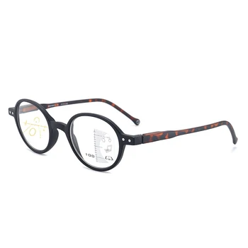 Elbru Klassiske Ovale Briller til Læsning Mode Blød Anti-Blåt Lys, Smart Zoom HD Progressive Multi-fokus Presbyopic Unisex Briller