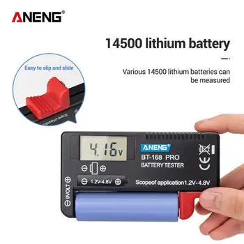EN-168 POR Digital Lithium Batteri Kapacitet Tester Ternet Digital Display Check AAA AA Knap Celle Universal Tester