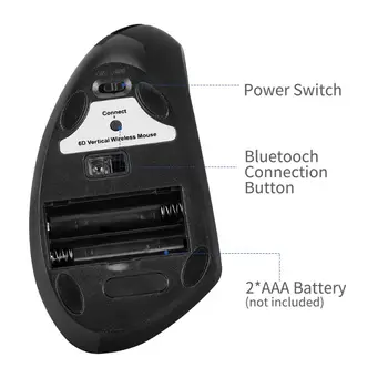 Ergonomisk Vertikal Mus Trådløse Bluetooth-Optisk Mause 800/1200/1600 DPI Justerbar 5D Gaming Baggrundsbelyst Mus Til Bærbare PC