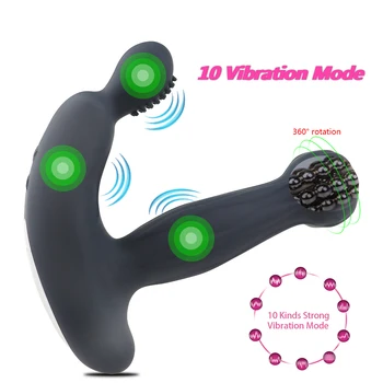 Erotisk sexlegetøj Dildo Vibrator G spot-Og P-spot Anal Triple Kurven 10 Funktion Genopladeligt Klitoris Stimulator vibratorer kvinder