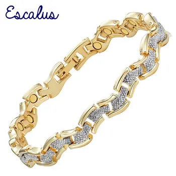 Escalus Trendy Bølge Magnetiske Smykker, Armbånd Til Kvinder, Guld Farve Gave Fashion Damer Charme Armbånd Armbånd