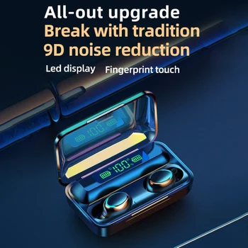 F9-5C-TWS Bluetooth-5.0 Genopladelige Smart-Touch Trådløse Høretelefoner med Mikrofon