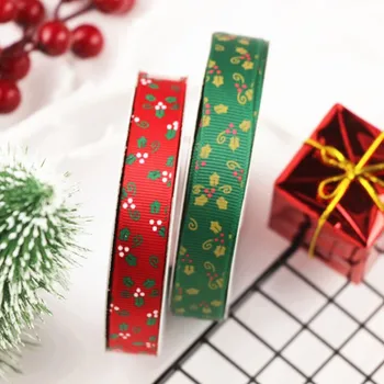 Feiluan gemme nye koreanske web Jul rød /grøn tråd blade gave emballage bånd leverancer kjole op bånd 22m lang og 1,5 cm