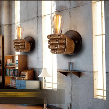 Fist Industrielle væglampe Vintage-Indretning lamper hjem interiør Sconces Belysning til Venstre, Højre hånd, Kreativ Dekoration
