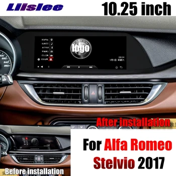 For Alfa Romeo Stelvio 2017 2018 LiisLee Car Multimedia-10.25 tommer Android GPS, WIFI Audio Stereo Radio, Navigation NAV-NAVI-KORT