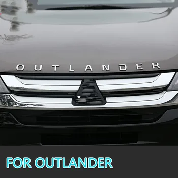 For Mitsubishi Outlander Chrome Bil 3D Bogstaver Hætte Logo Logo Badge Bil Klistermærker Styling Tilbehør til Bilen Ordlyd 3D-Brev