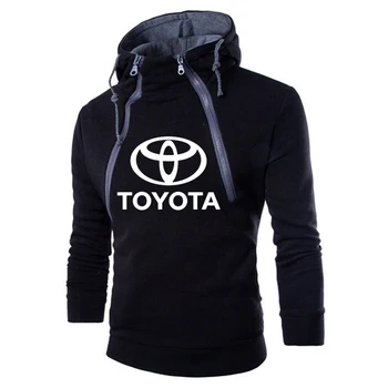 Forår og Efterår Hættetrøjer Toyota Bil Logo Print Mode Mænds pullover Dobbelt kæde hip hop Casual Fashion til Mænd hoodie