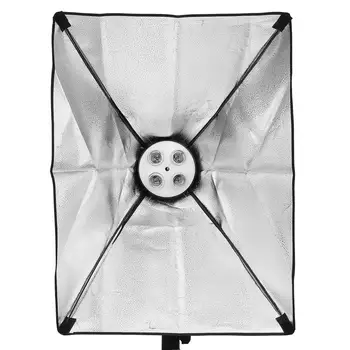 Fotografering 50x70CM Belysning Fire Lampe Softboks Kit Med E27 Base Holder 2M Studio Foto Lys Stå Soft Box Kamera Tilbehør