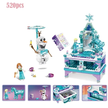 Frosne Sne World Series Elsa ' s Magiske Is Slot piger Model byggesten Mursten Legetøj veninde kompatibel Disney