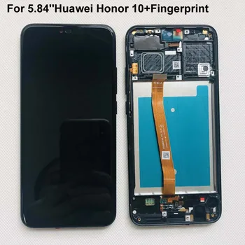 Fuld Oprindelige Nyt For Huawei Honor 10 COL-L29 LCD Display +Touch Screen Digitizer Assembly Udskiftning +fingeraftryk+ramme 5.84