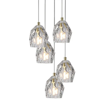 Glas Hule Vedhæng Hængende Lampe LED G4 Nordiske Trappe Lysekrone Lys Art Deco-Loft-Stue Køkken Soveværelse Ø