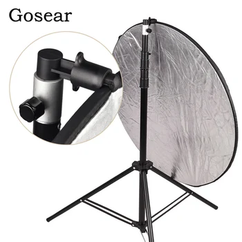 Gosear Aluminium Bærbare Foto-Video-Studio Fotografering Baggrund Reflektor Softbox Disc Indehaveren Klip for Lyset Stå 55 x 73mm