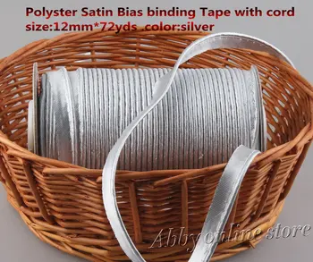 Gratis Forsendelse Polyester Satin Bias snor bånd, Rør, tape, skråbånd med ledning, størrelse:12 mm,1/2