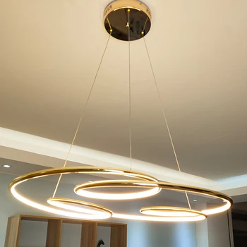 Guld forkromning Moderne led-vedhæng lys moderne design Stue, Soveværelse, kontor og køkken hængende lamper inventar