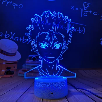 Haikyuu Hinata Shoyo Kageyama Tobio Sugawara Koushi Tanaka Ryunosuke Figur Animationsfilm Lampe 3d-Illusion Lys Lightings til Soveværelser
