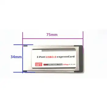 High-Speed 2-Port Inde i USB 3.0-Usb3.0 til Expresscard-34mm Express-Kort Adapter Omformer til Bærbare Laptop