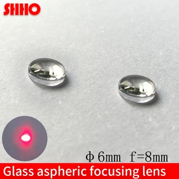 Hot salg glas, asfæriske med fokus belagt film linser diameter 6mm brændvidde 8mm optiske produkter tilpasning laser linse