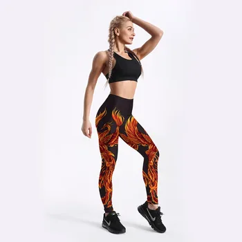 Hot Salg Kvinder Leggings Flammende Phoenix 3D Printet Punk Pige Leggings Bukser Fitness-Træning Bukser Lange Elastiske S-4XXXXL