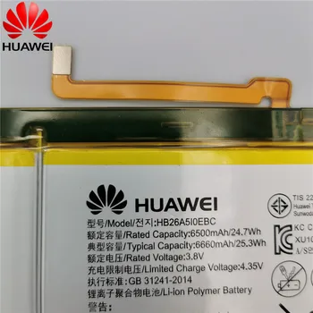 Huawei Oprindelige Erstatning Batteri HB26A5I0EBC For Huawei MediaPad M2 10.1 fladskærms celle M2-A01W M2-A01L MediaPad M3 lite 6660mAh