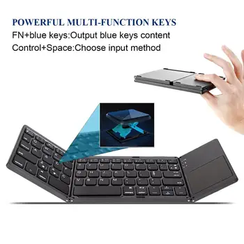 IBen Bærbare Mini Folde Tastatur Sammenklappelig Klavye Touchpad Tastaturet til IOS/Android/Windows ipad Bluetooth Wireless Keyboard