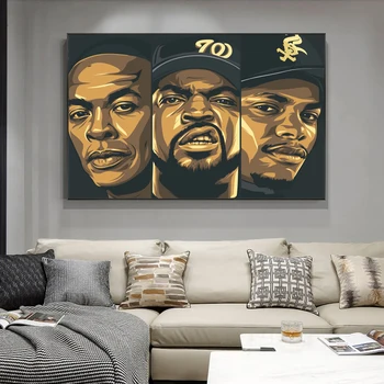 Ice Cube Portræt Kunst Lærred Maleri Hip Hop Musik, er Hiphop Plakater og Prints Væg Kunst Billeder til stuen Home Decor