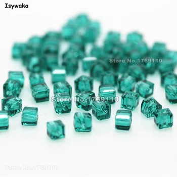 Isywaka 980pcs Cube 3mm Blå Grøn Farve Pladsen Østrig Krystal Perler Glas Charm Perler Løs Spacer Perle DIY Smykker at Gøre