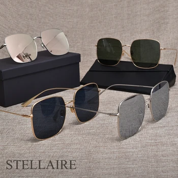 Italienske kvinder Luksus Mærke optisk Polariserede solbriller ramme firkantede metal af høj kvalitet, store firkantede briller ramme STELLAIRE