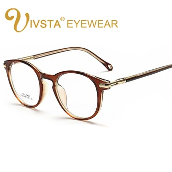 IVSTA Brand Designer Guld Kæde Dekoration Store Kvinder Briller Runde Klare briller Briller gennemsigtig ramme optisk grad