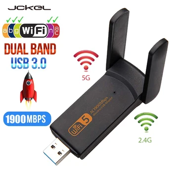 JCKEL Wifi-Adapter 1900M 2,4 G 5G Dual Band Wifi USB 3.0 Free Driver LAN Ethernet-1200M netkort Wireless Wifi Dongle Antenne