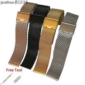 Jeathus watchbands for Smart Ur Metal Band Milanes Rustfrit Stål ur Band milano rem 18 20 22 24 mm armbånd urrem