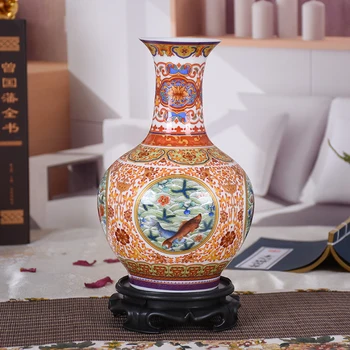 Jingdezhen keramiske vaser emalje altiplano møbler kreative udsmykninger i blomsterbinding dekorationer
