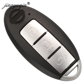 Jingyuqin 3 Knapper, Bil Keyless Smart Fjernbetjening Nøgle passer til Nissan Teana Sylphy 2019 433Mhz med 4A PCF7945M/HITAG AES Chip Fob