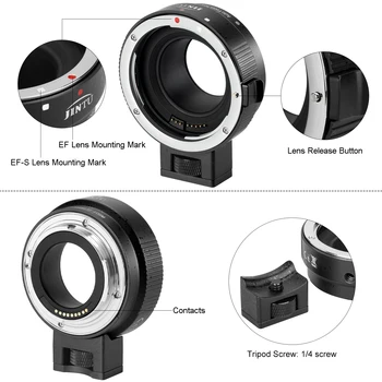 JINTU Linse adaper EF-EOS M-monteringsadapter Ring til Canon EF EF-S objektiver til EOS-M Digital Kamera