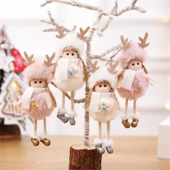 Juledekoration Plys Angel Charm Barn Søde Dukke, Dukke Gave juletræ Vedhæng Legetøj til Piger Elf on The Shelf Tøj