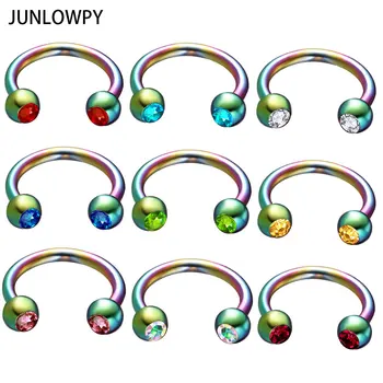 JUNLOWPY Mix 10 Farver 100pcs Næse Piercing Ring 16G Helix Piercing i Læben Øjenbryn Bar Krop Smykker Tragus Hoop Sexet Øreringe til Kvinder